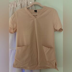 Women's V-Neck Scrub Top - Peach